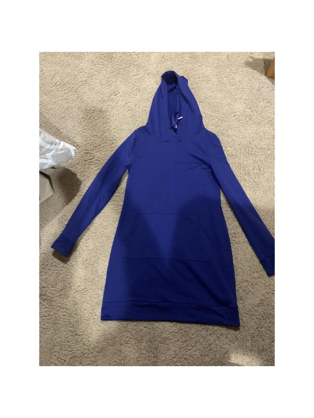 Women's Fabletics royal blue long sweatshirt / short dress tunic S SMALL